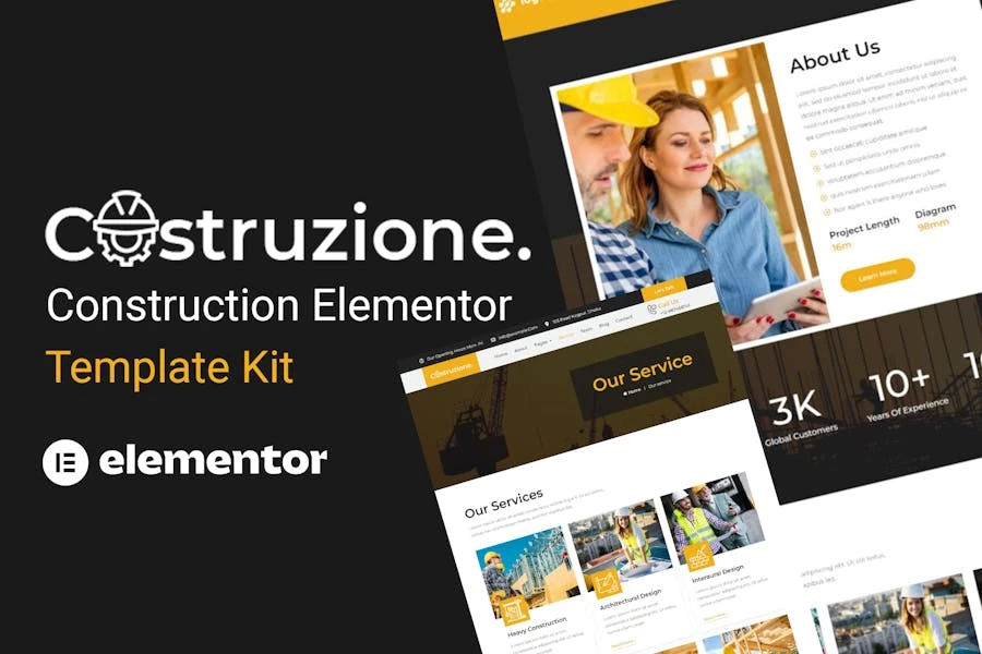 Construcción - Kit de plantillas Construction Elementor