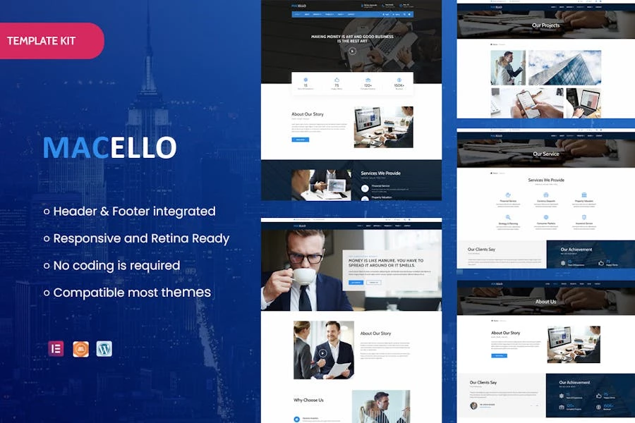 Macello - Template Kit Elementor para consultoría empresarial y contabilidad