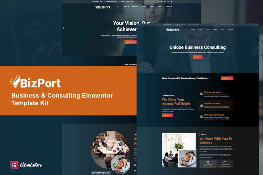 Bizport - Template Kit Elementor para negocios y consultoría