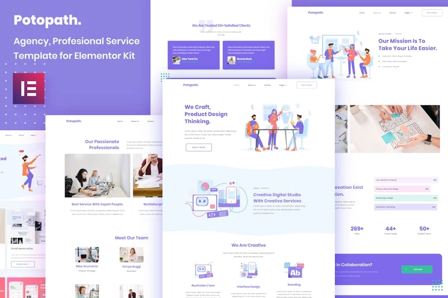 Potopath - Template Kit de Elementor de agencia digital