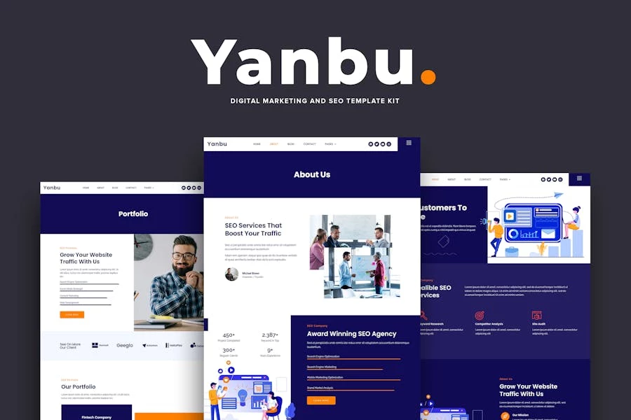 Yanbu - Kit de plantillas Elementor de marketing digital y SEO