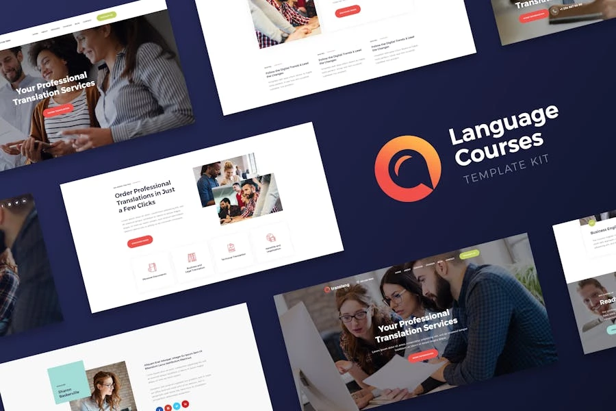 Translang - Kit de plantillas Elementor para cursos de idiomas y servicios de traducción