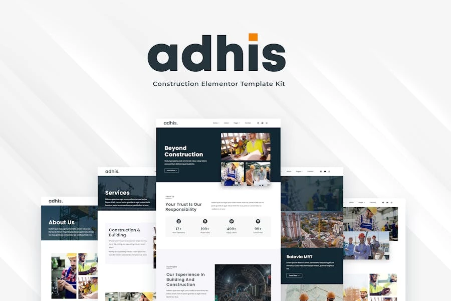 Adhis - Kit de plantillas Construction Elementor