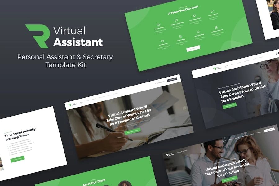 Revirta - Kit de plantillas Elementor de asistente virtual para negocios