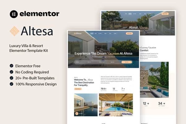 Altesa - Kit de plantillas Elementor para Villa & Resort