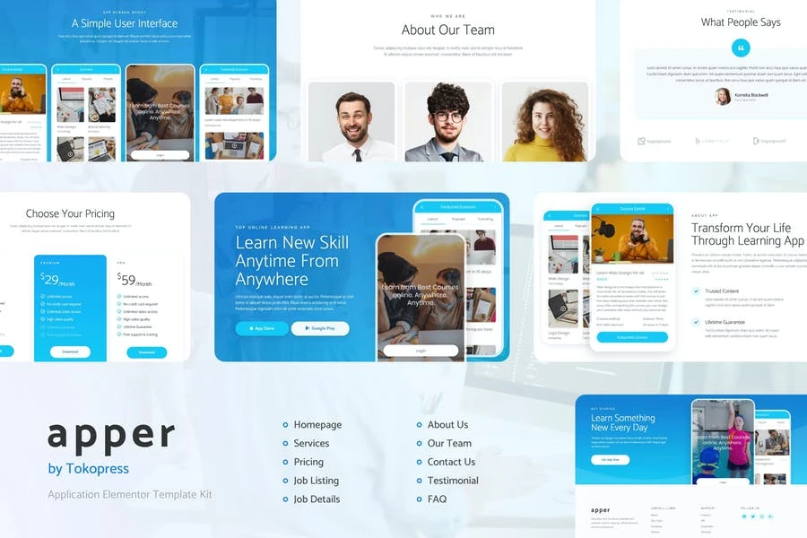 Apper | Template Kit de Aplicación móviles y SaaS Startup Elementor