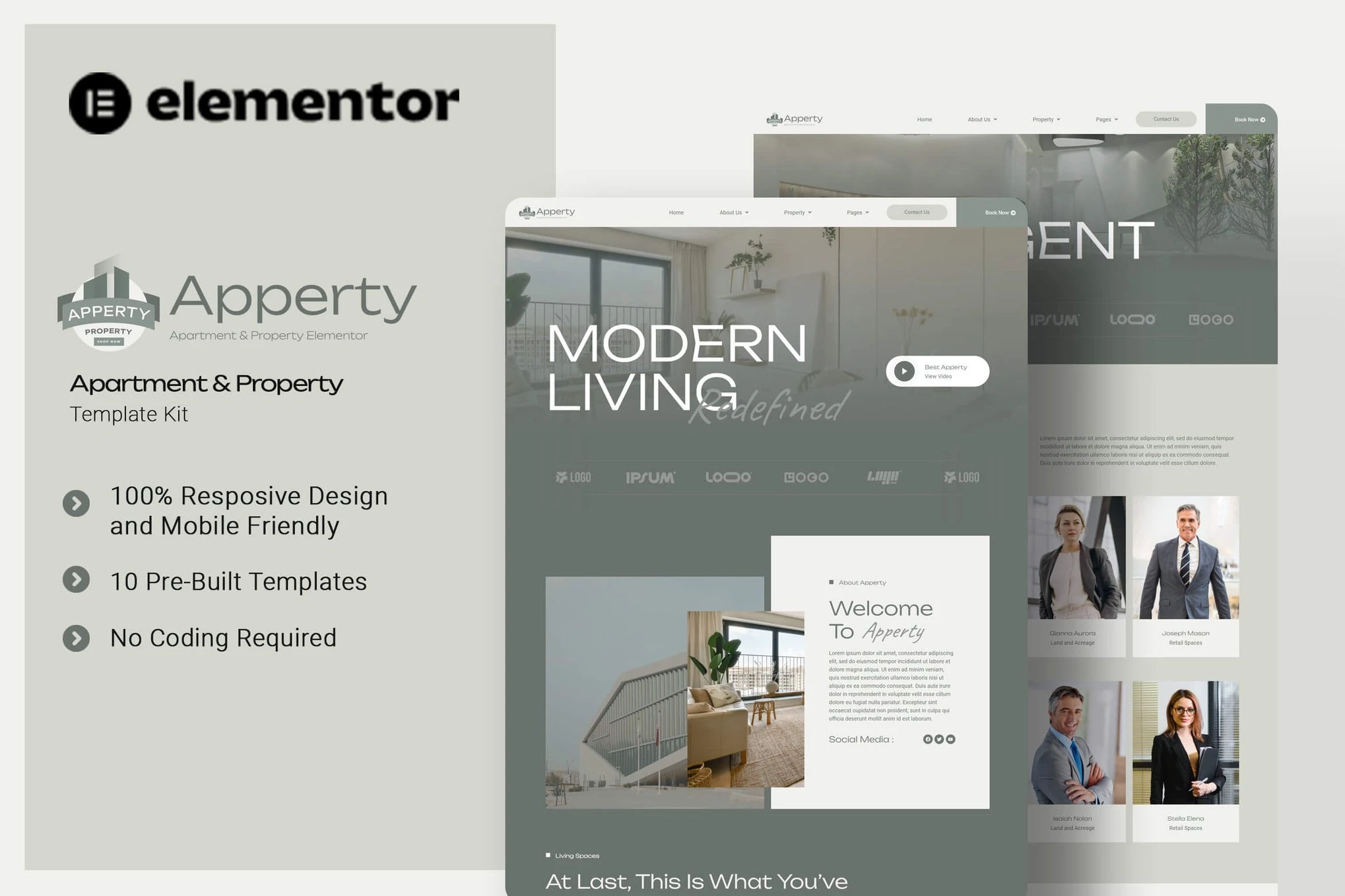 Apperty - Kit de plantillas Elementor para apartamentos y propiedades
