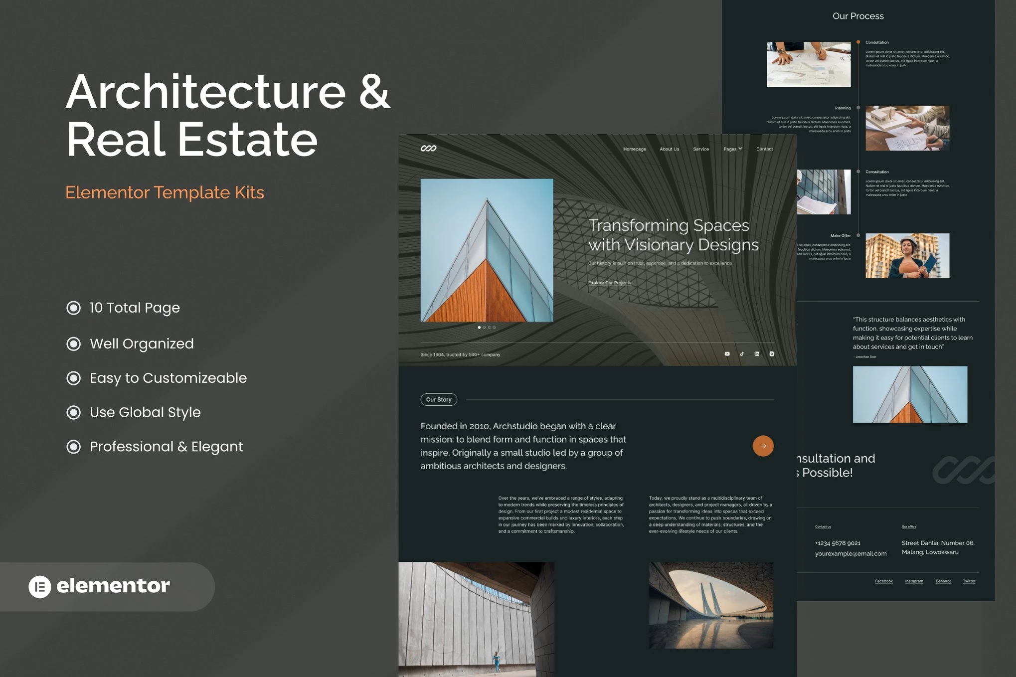 Archstudio - Kits de Plantillas de Arquitectura Moderna y Lujosa