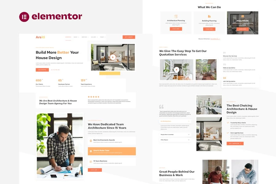 Arsiti - Template Kit Elementor para Agencia arquitectura y diseño de casas