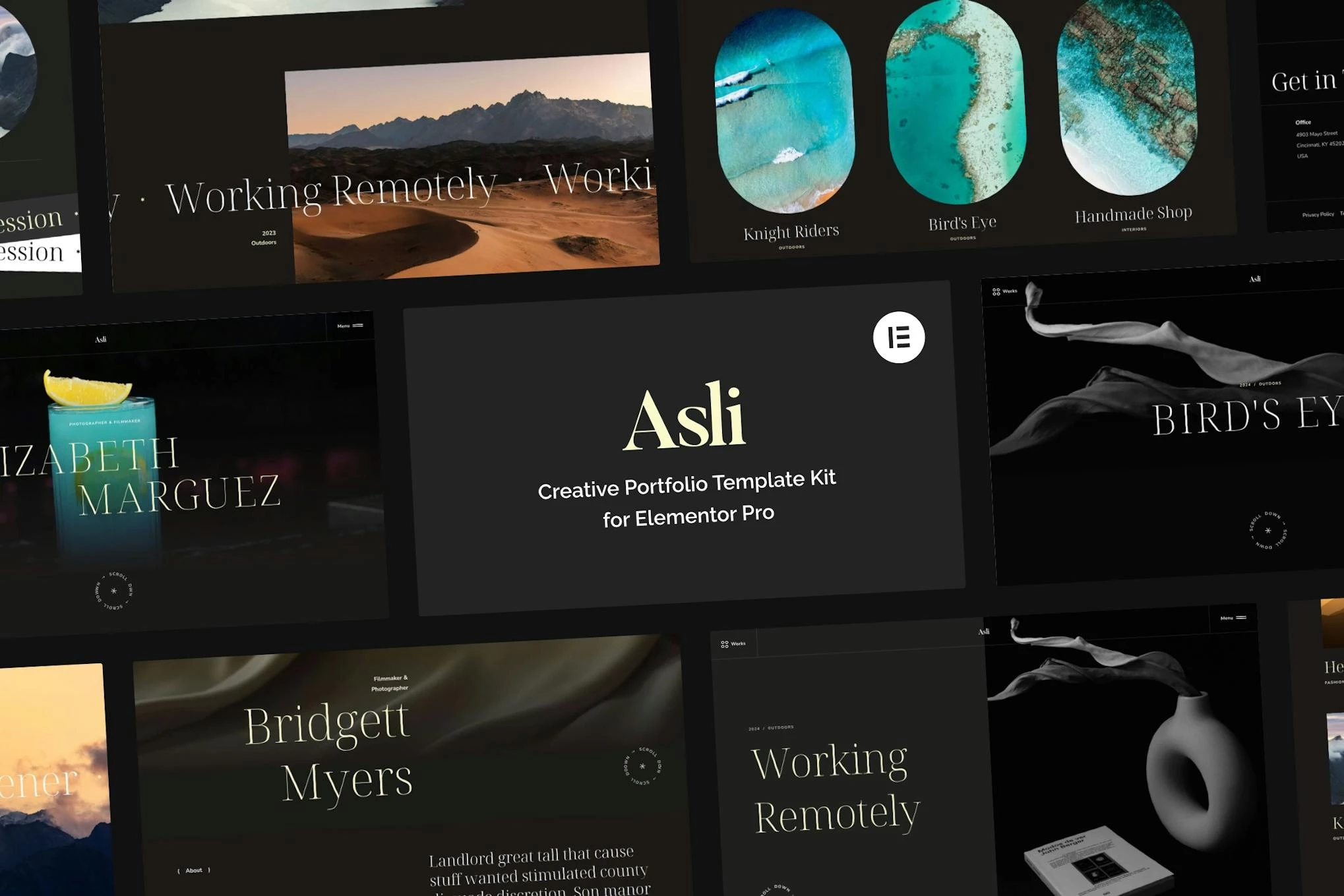 Asli — Kit de Plantillas Elementor Pro para Porfolio Creativo
