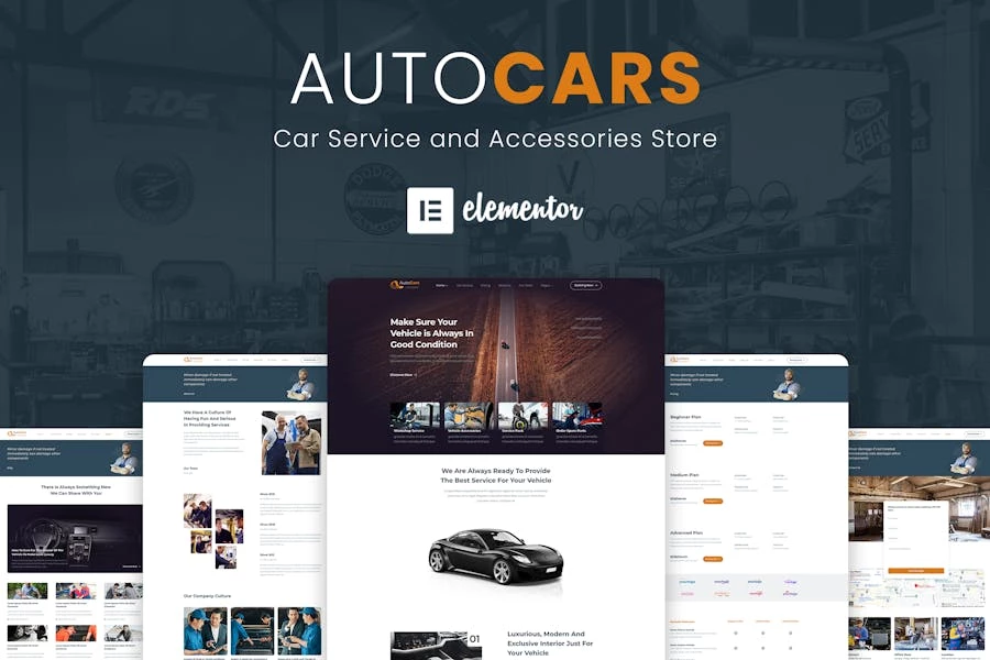 AutoCars - Kit de plantillas Elementor para cuidado y reparación de automóviles