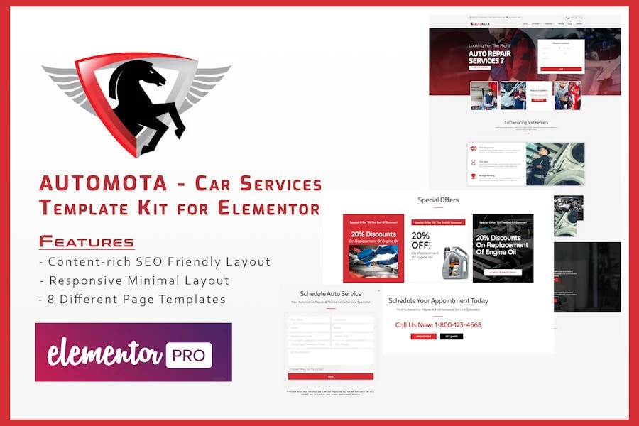 Automota - Template Kit de servicios de reparación de automóviles
