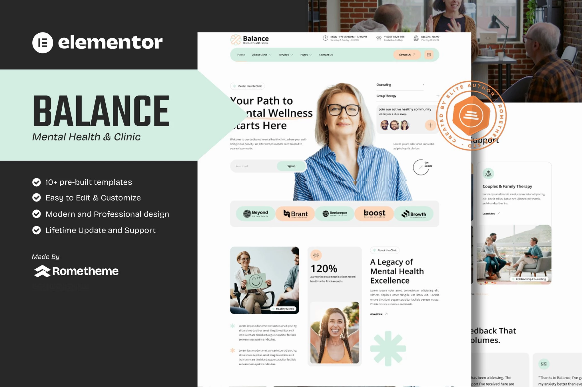 Balance - Kit de plantillas Elementor para clínicas de salud mental