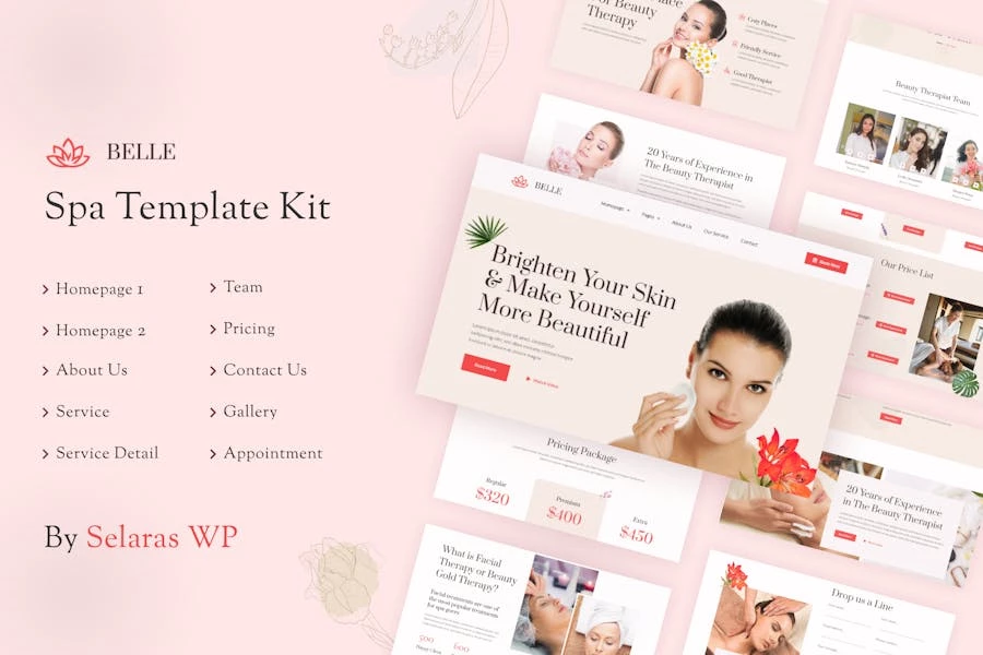 Belle - Template Kit Elementor de masaje y bienestar de spa