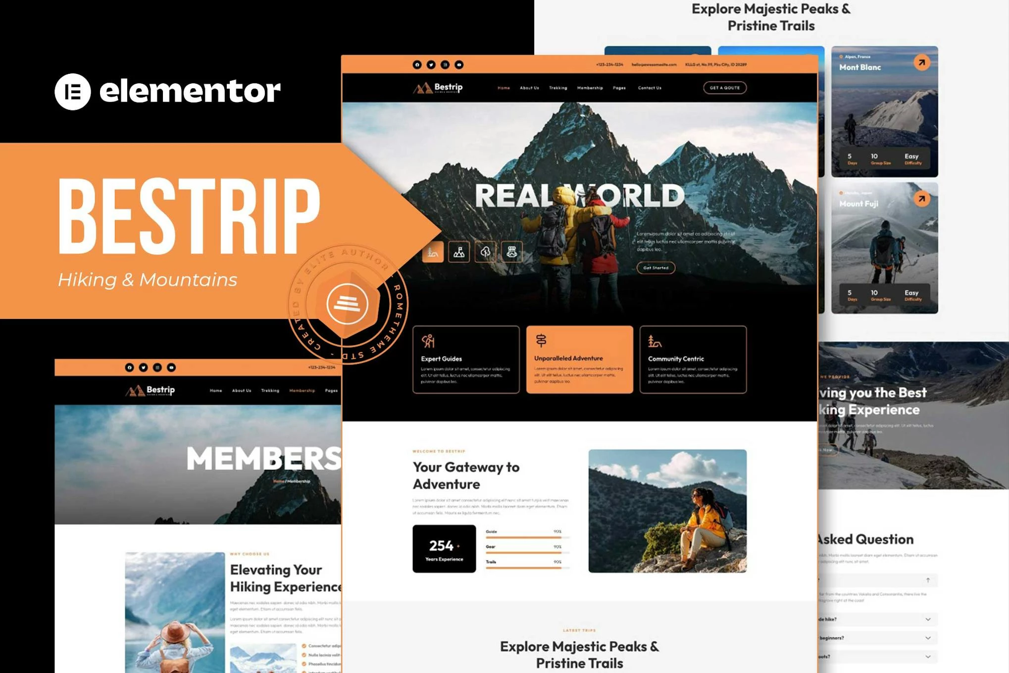 Bestrip - Kit de plantillas Elementor para senderismo y montaña