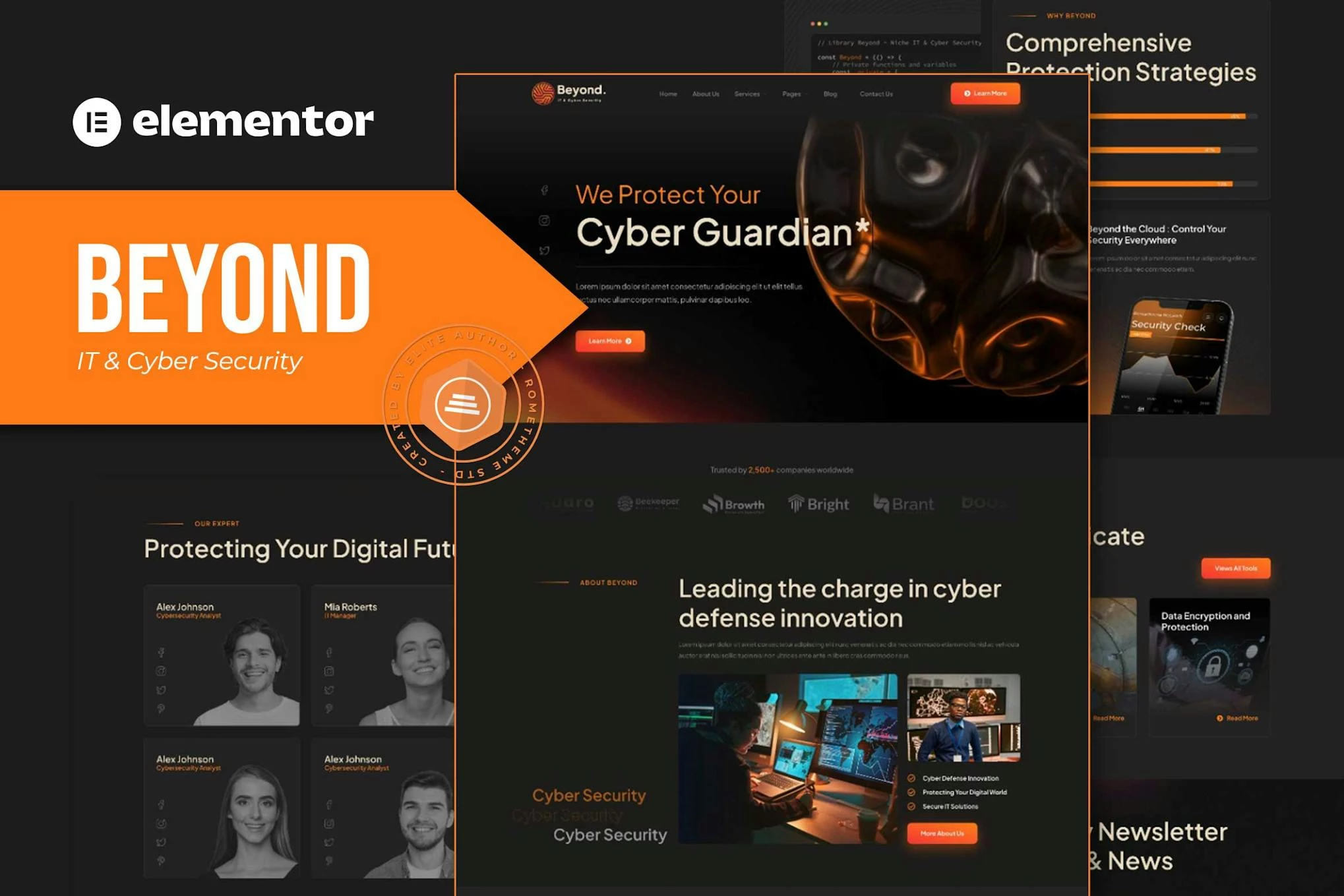Beyond: Kit de plantillas Elementor para TI y ciberseguridad