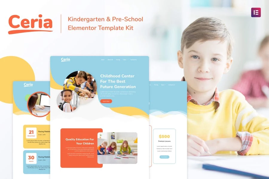Ceria - Template Kit de Elementor para jardín de infantes y preescolar