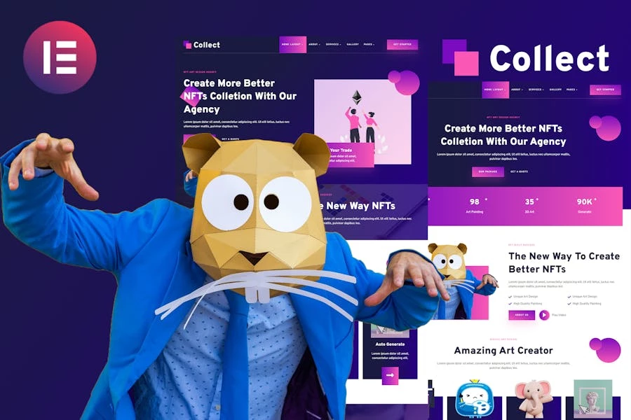 Collect - Template Kit de Elementor de servicios de agencia de diseño