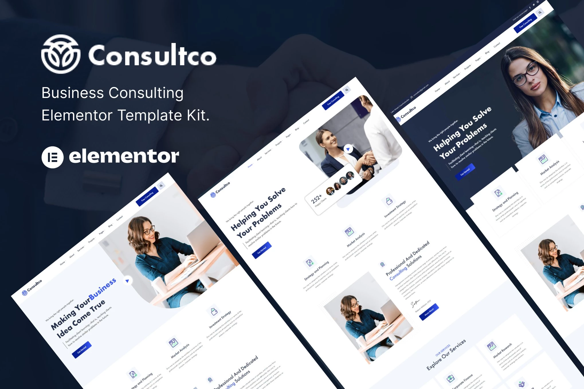 Consultco — Kit de plantillas Elementor para empresas de consultoría