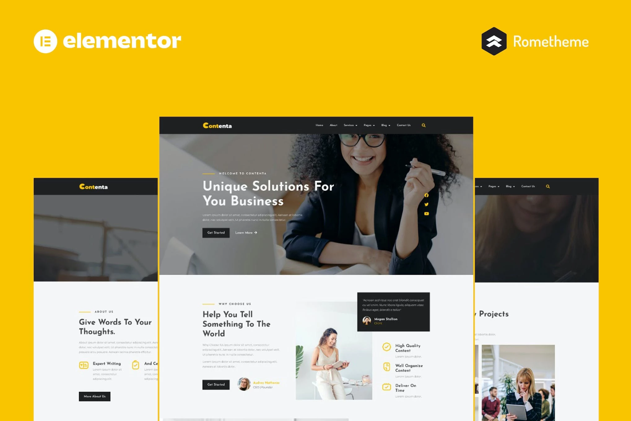 Contenta - Servicios de redacción de contenido | Sitio completo de Elementor