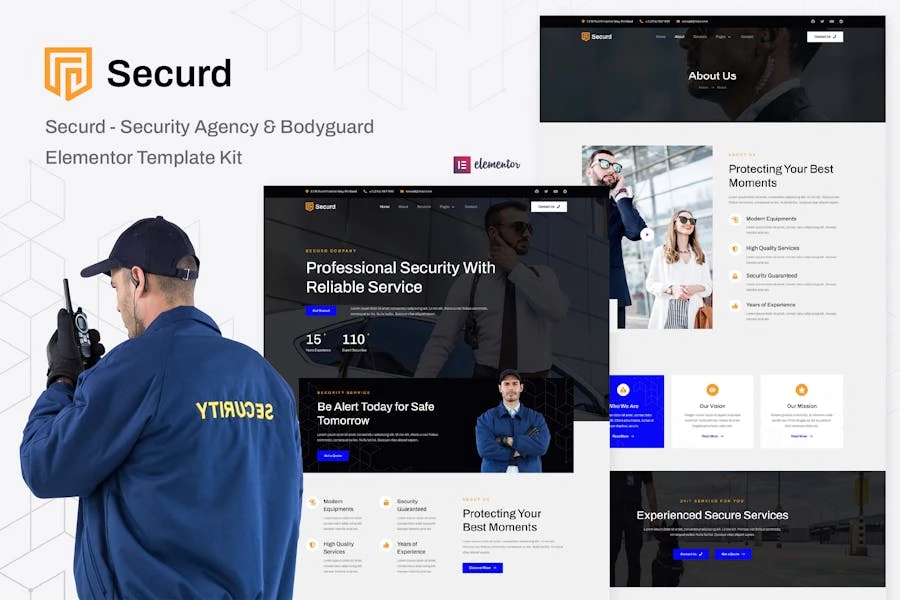 Securd - Template Kit de Elementor de Agencia de Seguridad y Guardaespaldas
