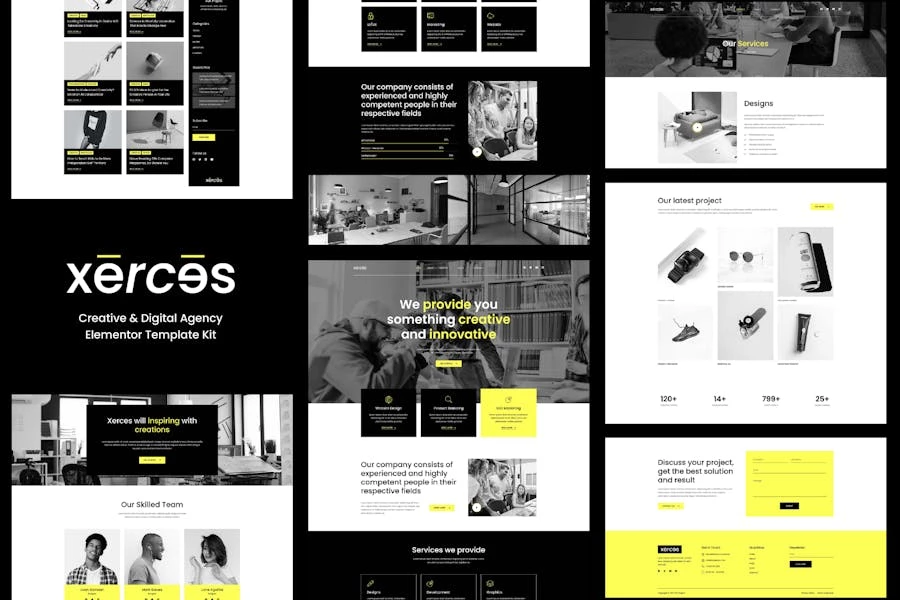 Xerces - Template Kit Elementor para Agencia creativas y digitales