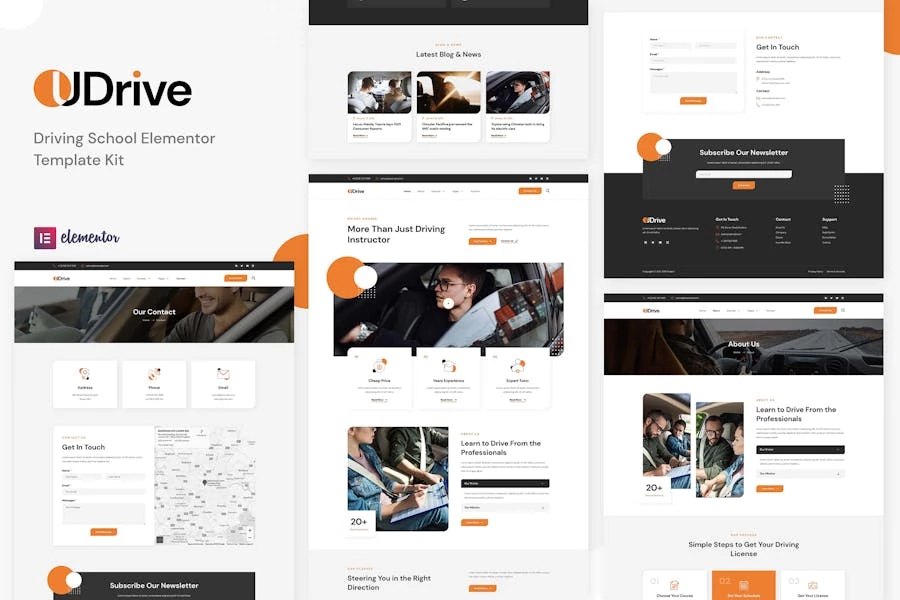 Udrive - Template Kit Elementor para escuelas de conducción
