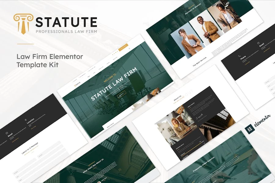 Statute - Kit de plantillas Elementor para bufete de abogados y abogados