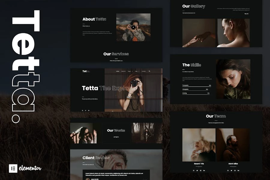 Tetta - Template Kit Elementor para fotografía y Porfolio