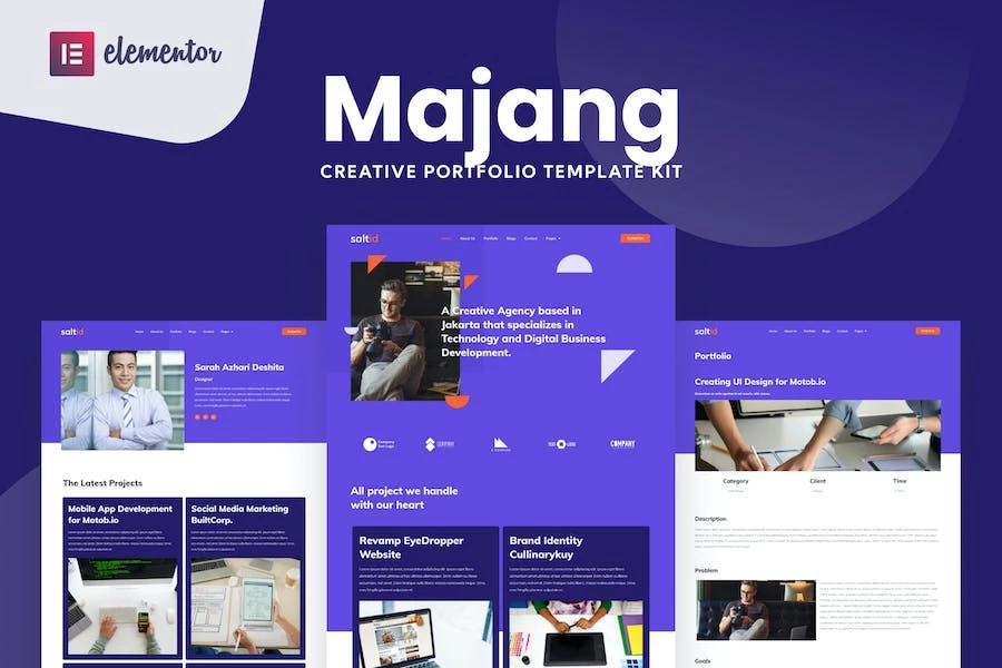 Majang - Kit de Plantillas Elementor para Porfolio Personal