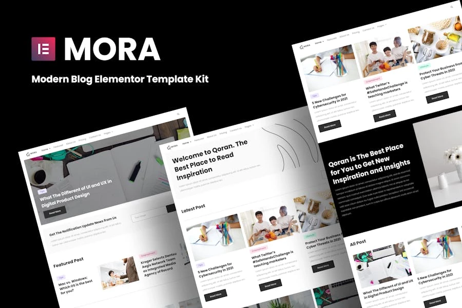 Mora - Kit moderno de plantillas de blog Elementor