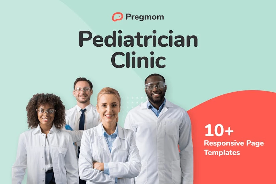 Pregmom - Kit de plantillas Elementor para clínica pediátrica