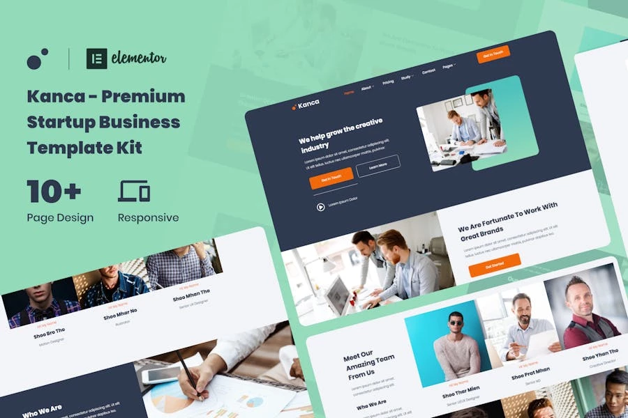 Kanca - Kit de plantillas Elementor de consultoría empresarial para empresas emergentes