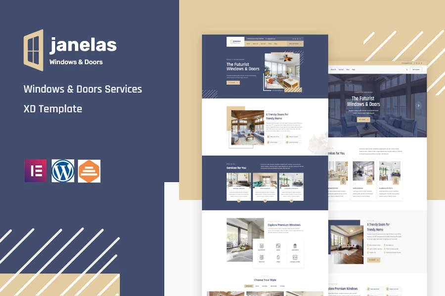 Janelas - Template Kit Elementor para servicios de ventanas y puertas