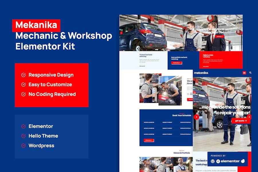 Mekanika - Template Kit para empresa de mecánica y taller