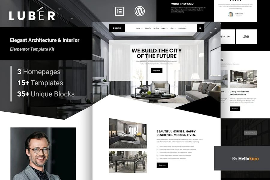Luber - Elegante Template Kit para elementos de arquitectura e interiores
