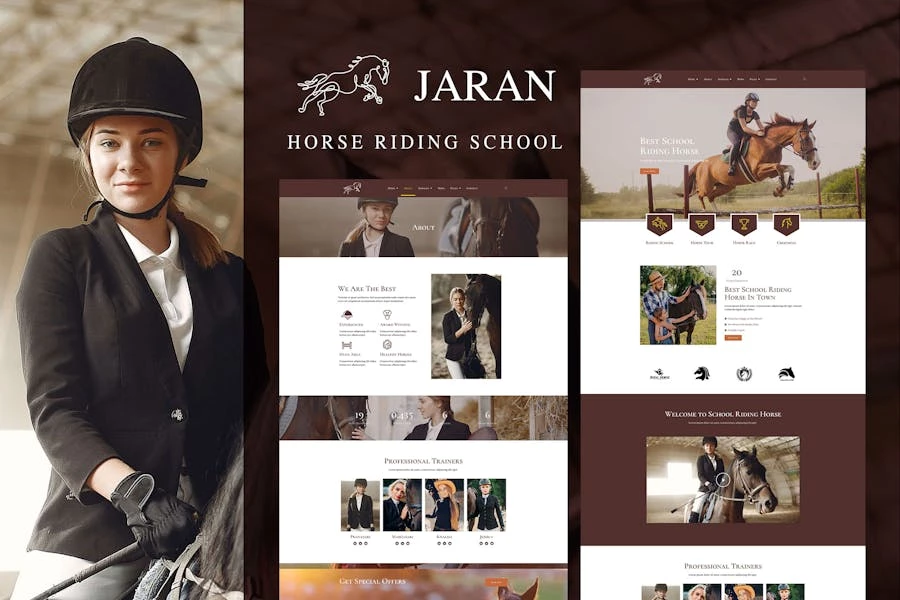 Jaran - Kit de plantillas Elementor para escuela de equitación