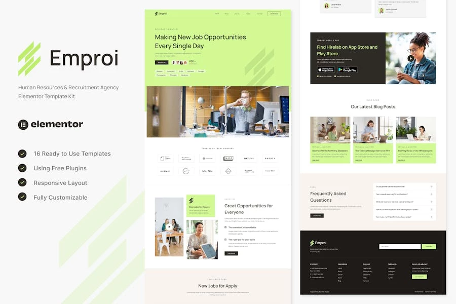 Emproi - Template Kit Elementor para Agencia de recursos humanos y contratación