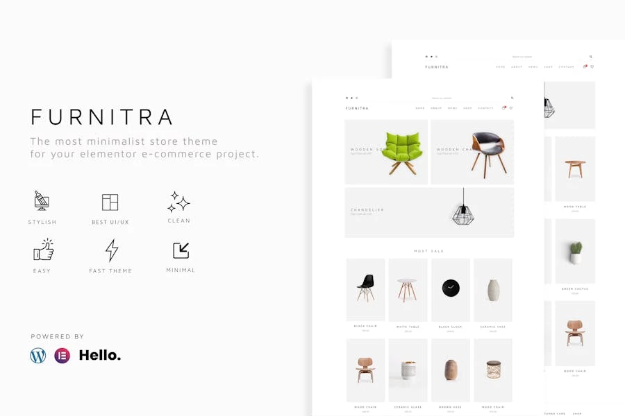 Furnitra - Template Kit Elementor de comercio electrónico moderno