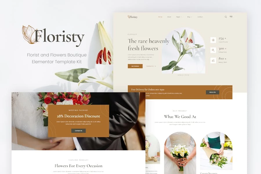 Floristy - Template Kit Elementor para floristería y floristería
