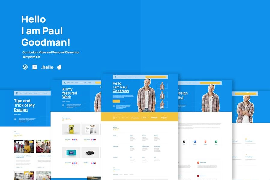 Goodman - Template Kit Elementor para portafolio creativo