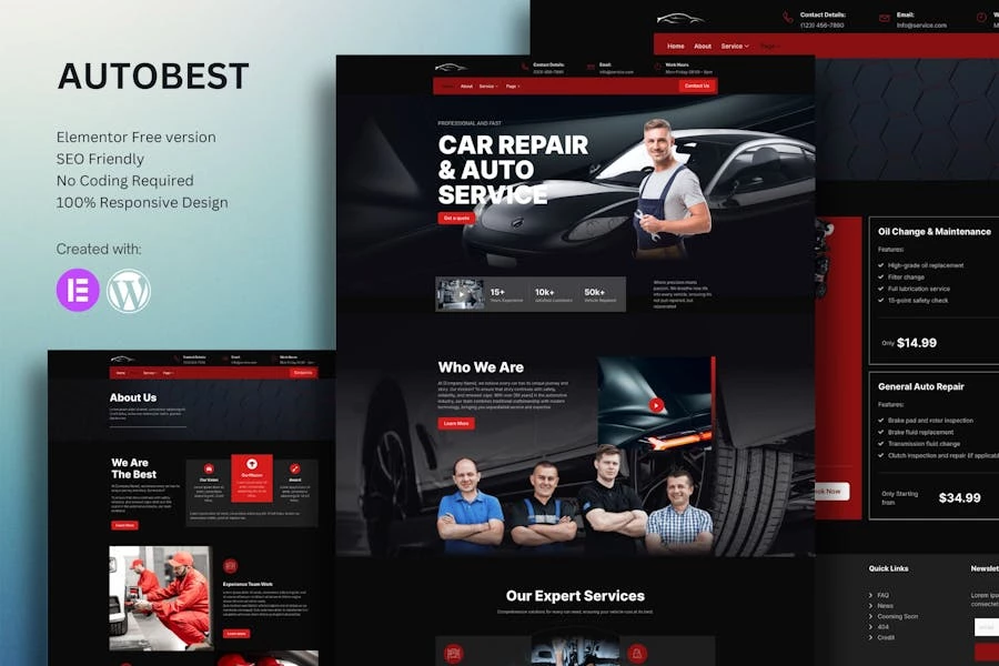 Kit de plantillas Elementor de Autobest Car Repair & Auto Service