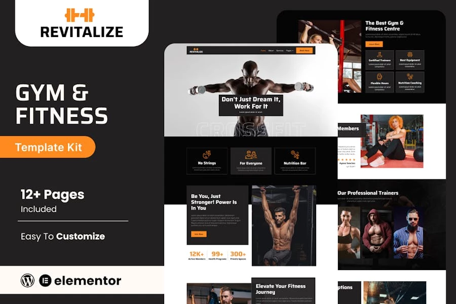 Revitalize - Kit de plantillas Elementor para gimnasio y fitness