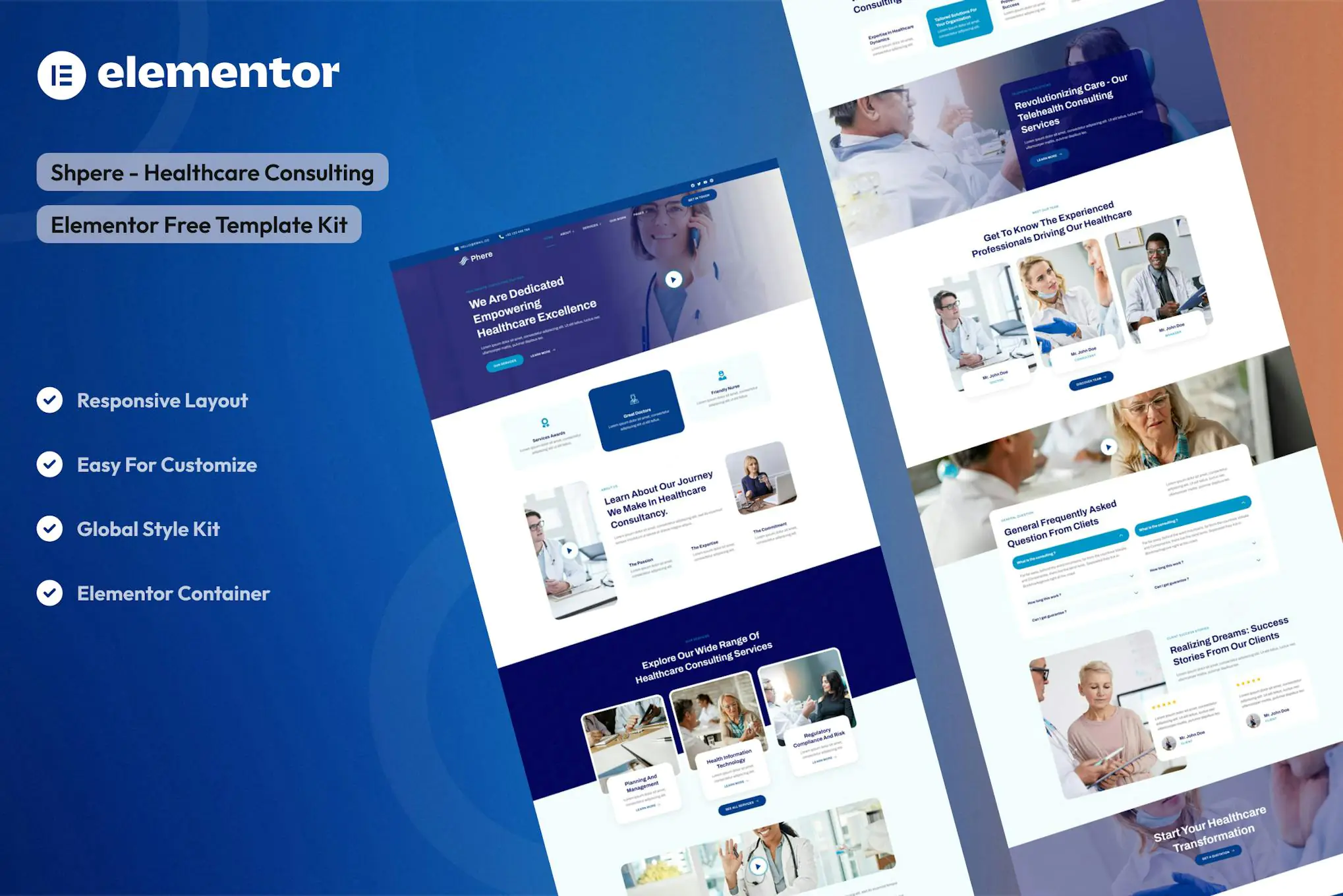 Sphere - Kit de plantillas Elementor para consultoría sanitaria