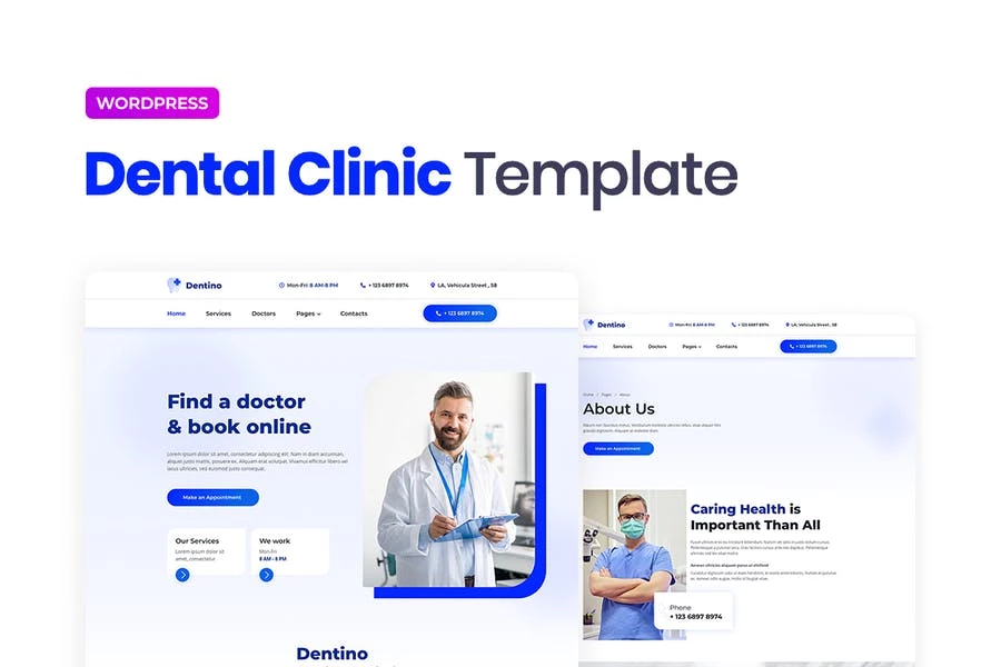 Dentino — Kit de plantillas Elementor Pro para clínicas dentales
