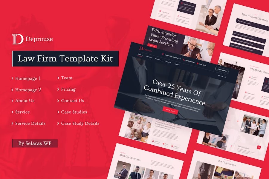 Deprouse - Template Kit de Elementor para firmas de abogados y abogados