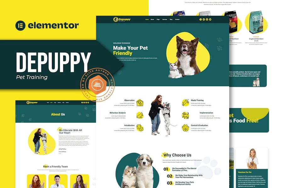 Depuppy - Template Kit Elementor para entrenamiento de mascotas
