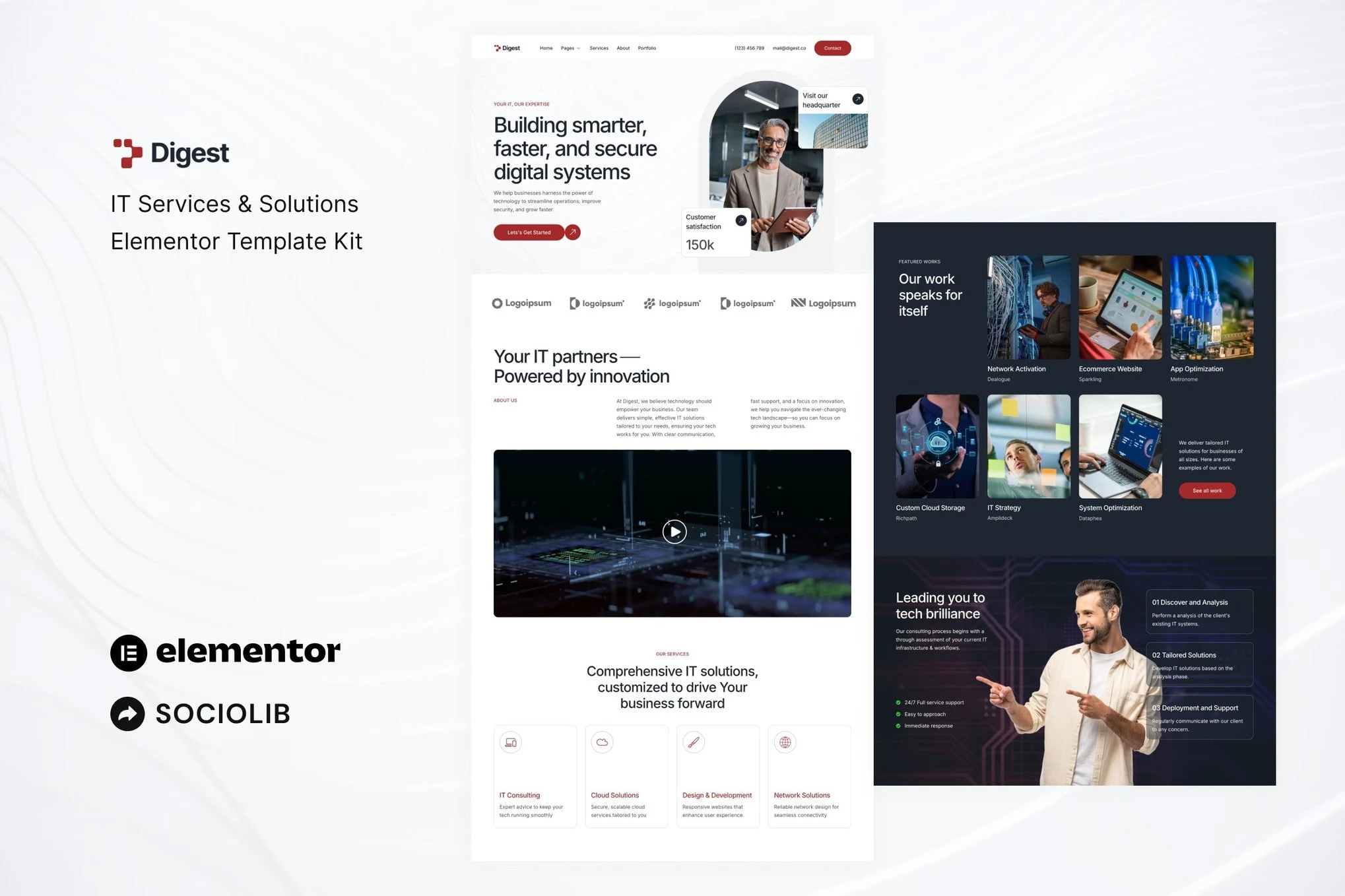 Digest - Kit de plantillas Elementor para servicios y soluciones de TI