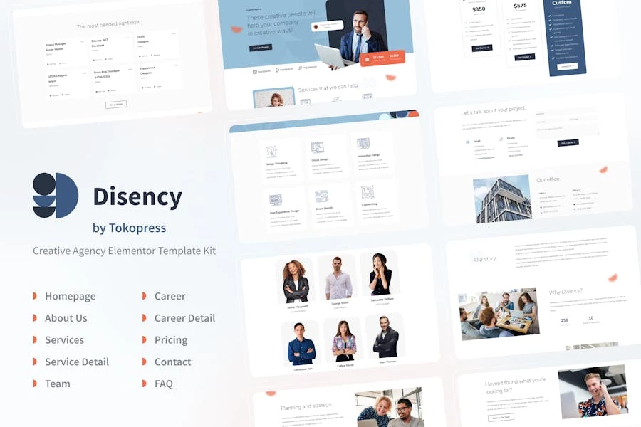 Disency | Template Kit de Elementor de Agencia Digital Creativa