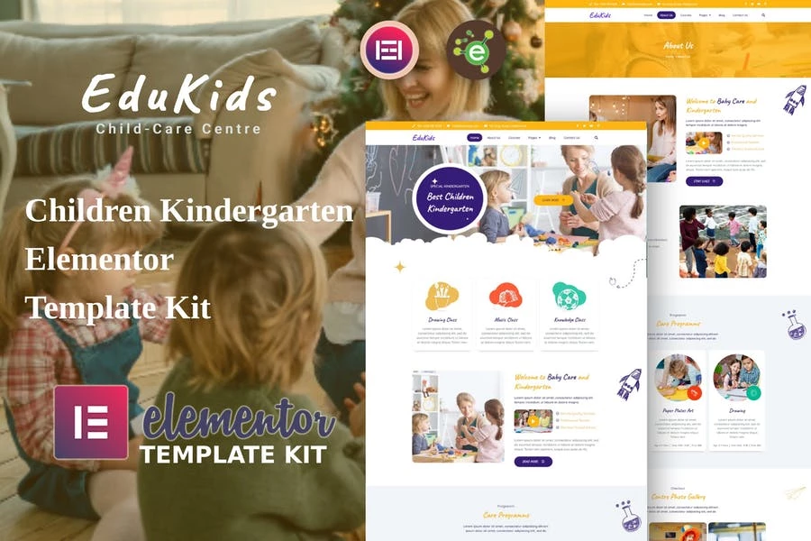 Edukids — Kit de plantillas Elementor para jardines de infantes y guarderías